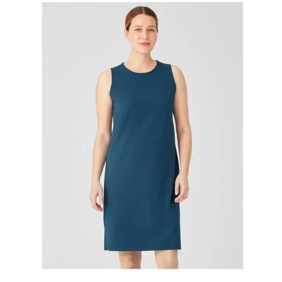Eileen Fisher | Organic Pima Cotton Stretch Jersey Tank Dress | Large - Picture 1 of 10